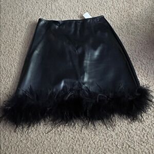 Windsor Black Feather Trim Skirt
